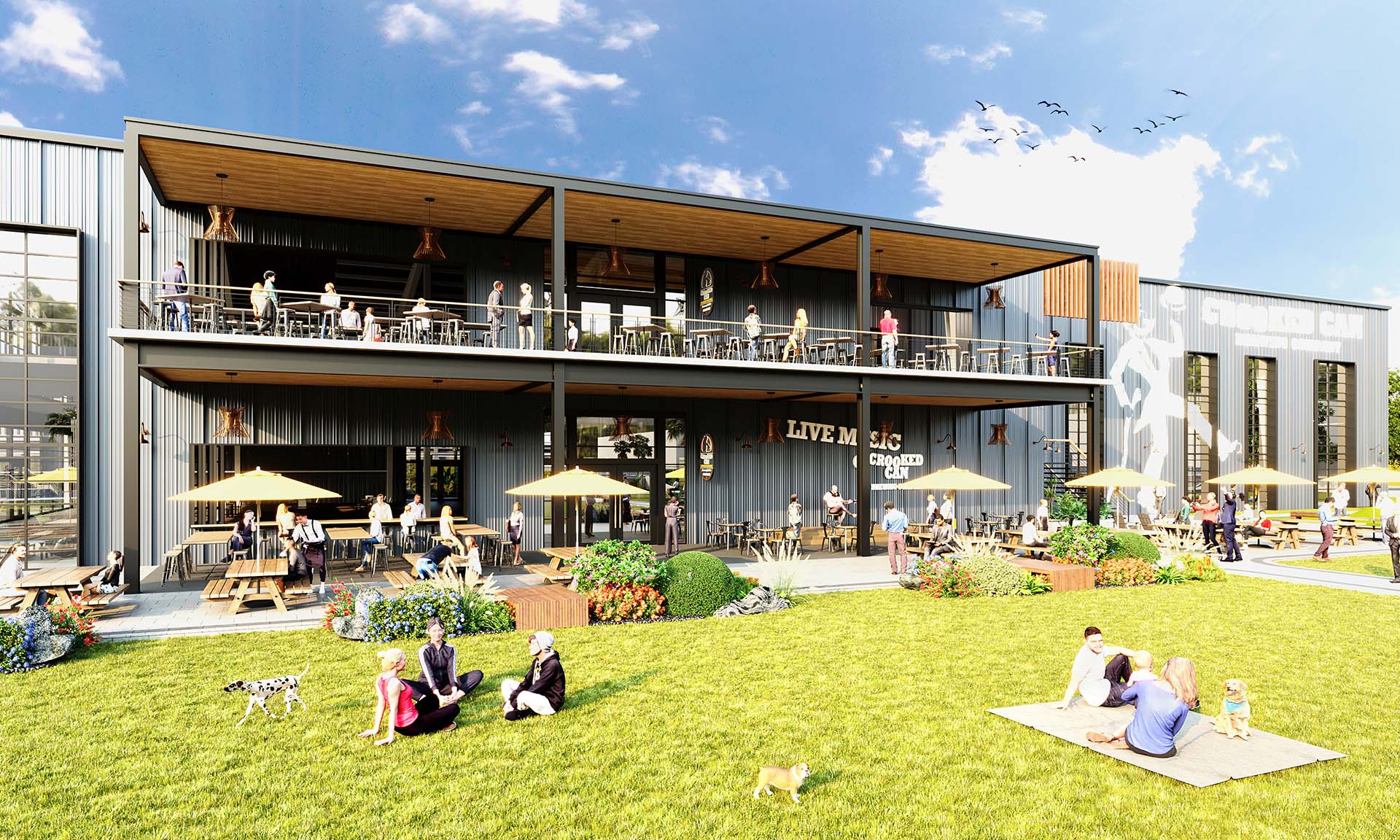 An illustration of Crooked Can Brewing Co.'s City Center Market.